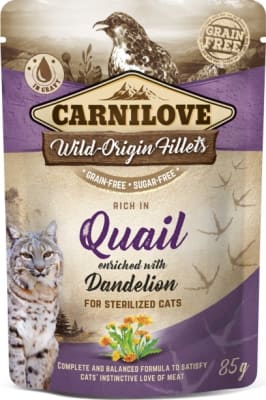 Carnilove Cat pouch Quail w/ Dandelion for sterilized 85g