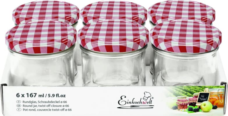 Einkochwelt Krukkur 167ml m/skrúfuðu loki 6stk