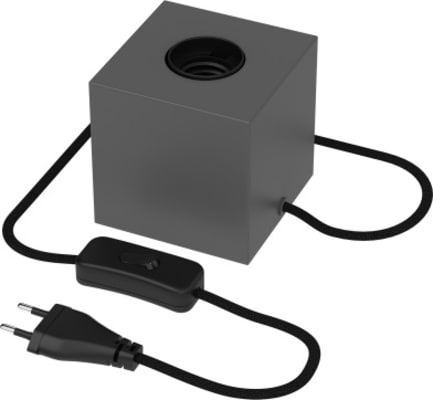 CLX Borðlampi með rofa Grár E27