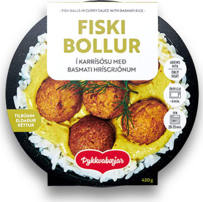 Fiskibollur í karrýsósu 430 gr - ÞYKKVABÆJAR