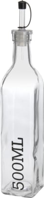 Flaska 500ml fyrir olíu glær með svörtu