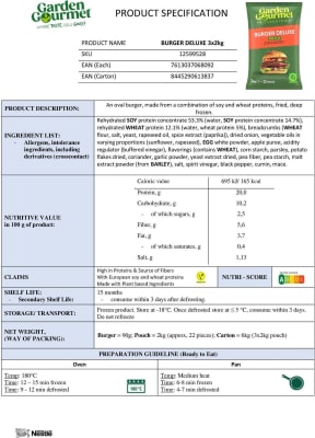 GArden Gourmet Vegetarian Burger Deluxe