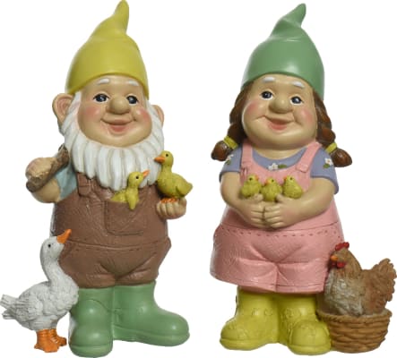 Gnome Stytta Bændur 2teg 13x23cm. (8)