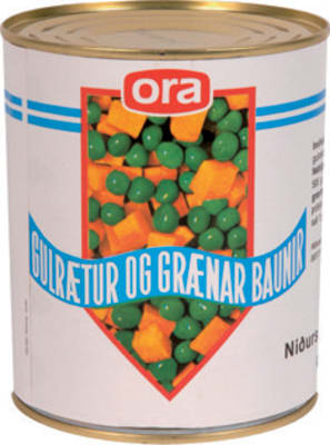 Gulrætur & grænar baunir Ora 850g