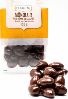 H-Berg möndlur m dökku súkkulaði 150 gr