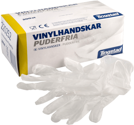 Hanskar L Vinyl án púðurs 200stk