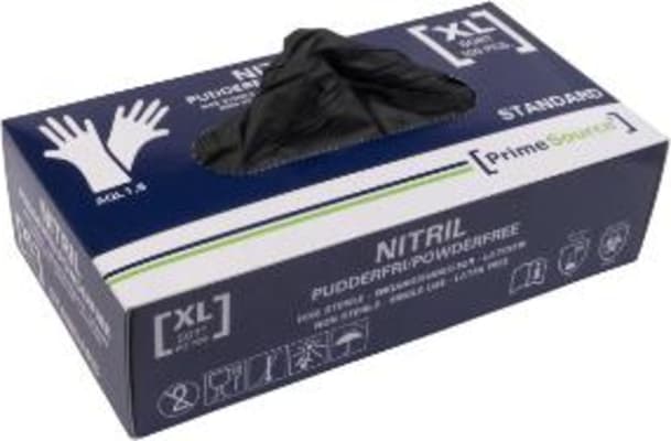Hanskar XL Nitril SVARTIR STERKIR 100stk