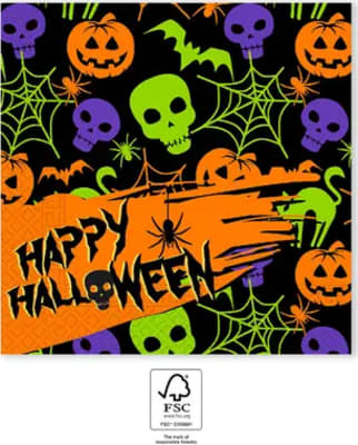 Happy Halloween servíettur 20stk 33×33 (12)