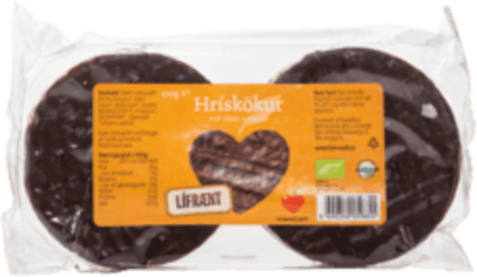 Himneskt Hrískökur með dökku súkkulaði