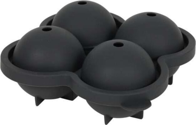 Hit Ísmolaform sílikon 4 kúlur 15,5x15,5cm black