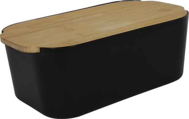 Hit Brauðkassi 33x18,5cm h:12cm m. bambus loki black