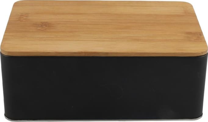 Hit Brauðkassi m/tréloki 19x13x7,2cm black