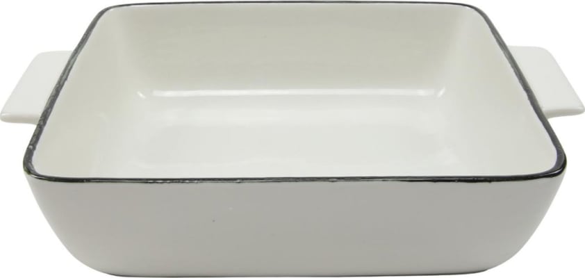 Hit Fat með höldum 20x16,5cm hvítt með svartri rönd