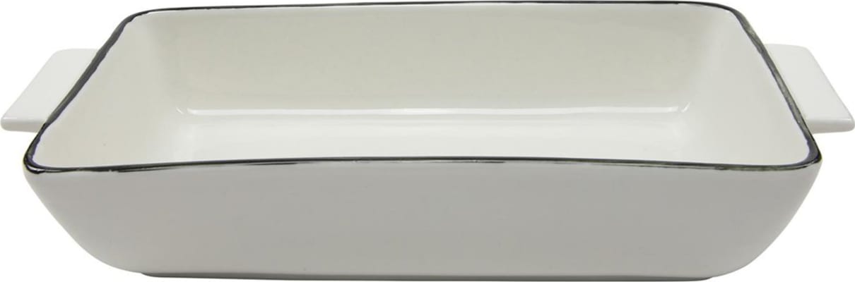 Hit Fat með höldum 23x11cm hvítt með svartri rönd