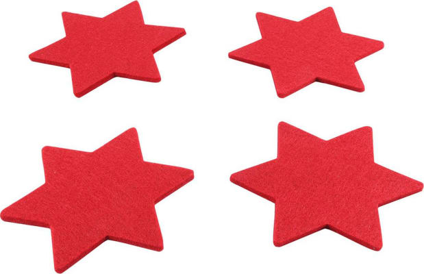 Hit Glasamotta filt stjarna 11cm 4stk rauð