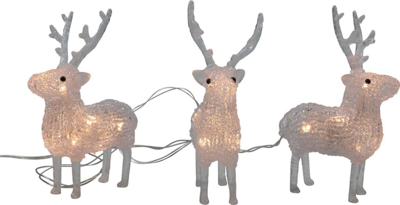 Hit Hreindýr 3stk úti/inni m/timer white