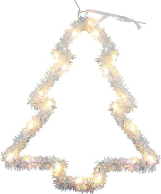 Hit Jólatré hangandi fluffy 35cm 20led timer white