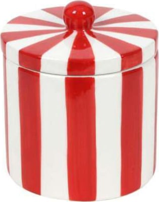 Hit Krukka leir röndótt ö9cm h:10,5cm