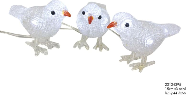 Hit Sería fuglar 3stk úti timer white