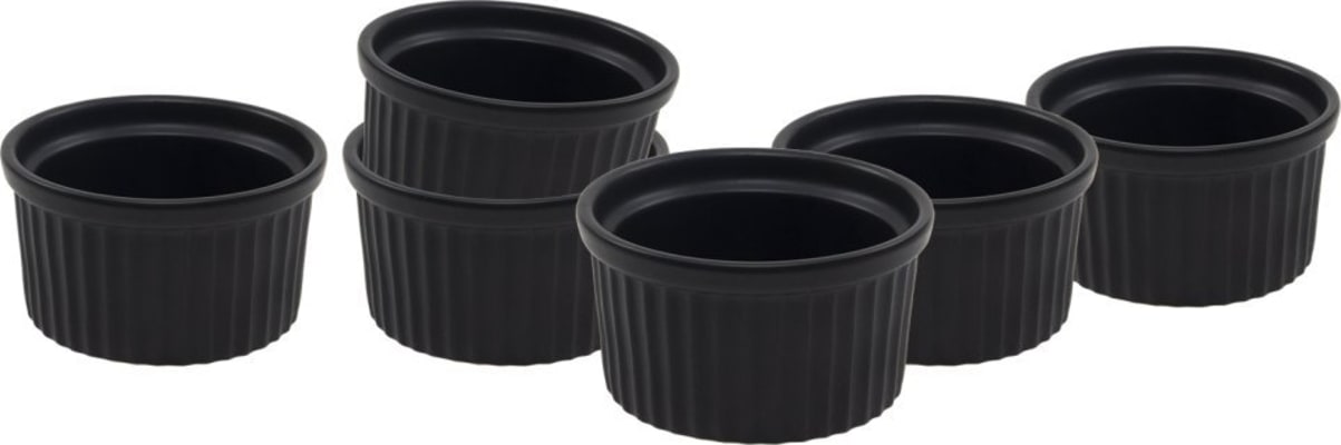 Hit Skálar creme brulee  9x5cm 6stk sett svart