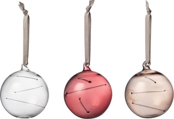 iittala Kúlur Sun-ball gler 80mm 3stk clear/calluna/linen
