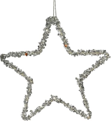 Járnstjarna Glitter silfur 15cm (72)