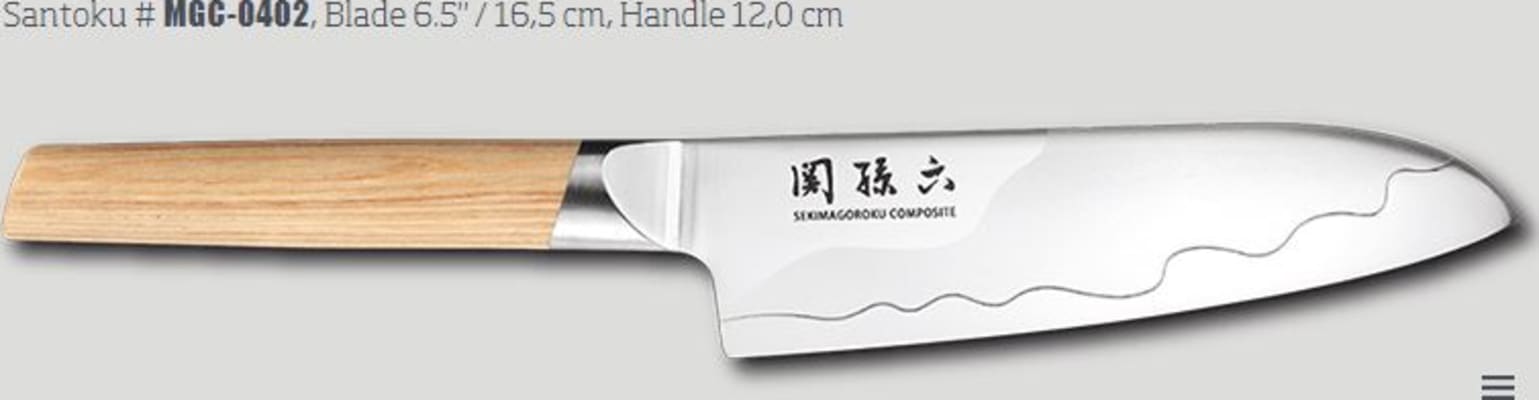 KAI Seki Magoroku Santoku hnífur - 16,5 cm