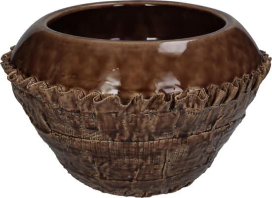 Kersten Blómapottur 31,5x31,5x20cm vafinn leir brown