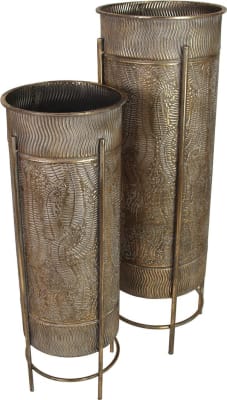 Kersten Blómapottur metal í standi 2stk 30.5x30.5x89 gold