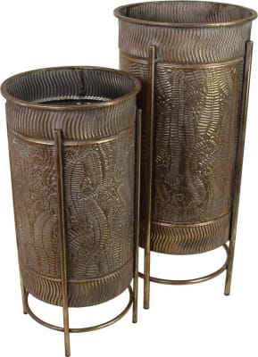 Kersten Blómapottur metal í standi 2stk 30x30x65cm gold