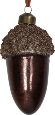 Kersten Jólaskraut upphengi hneta gler brown 10cm