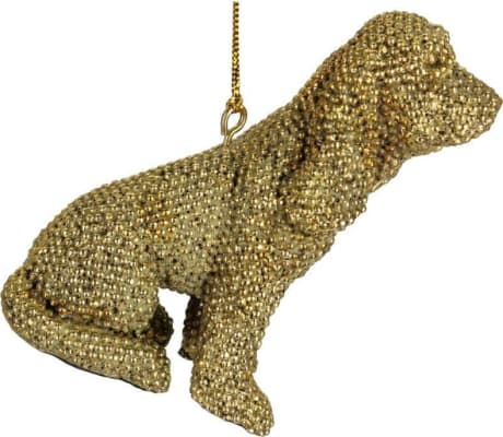 Kersten Jólaskraut upphengi sitjandi hundur 8,6cm gold