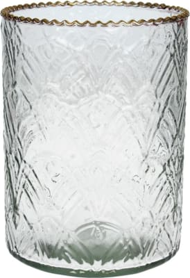 Kersten Kertastjaki gler 12x12x16,5 clear/gold