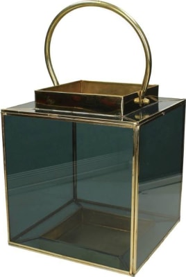 Kersten Lukt gler, messing rammi 26x23x29 blue