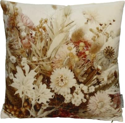 Kersten Púði þurkuð blóm 45x45cm velúr brown