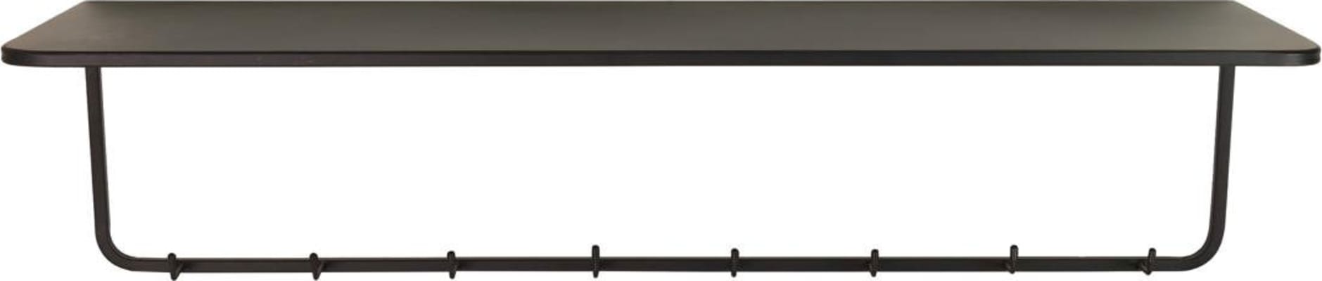 Kersten Snagarekki með hillu 87x22x21cm black