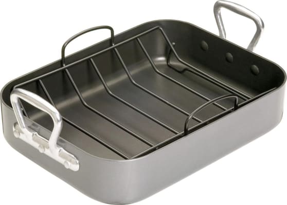 KitchenCraft Steikarfat m.grind 36x27x7cm non-stick stál