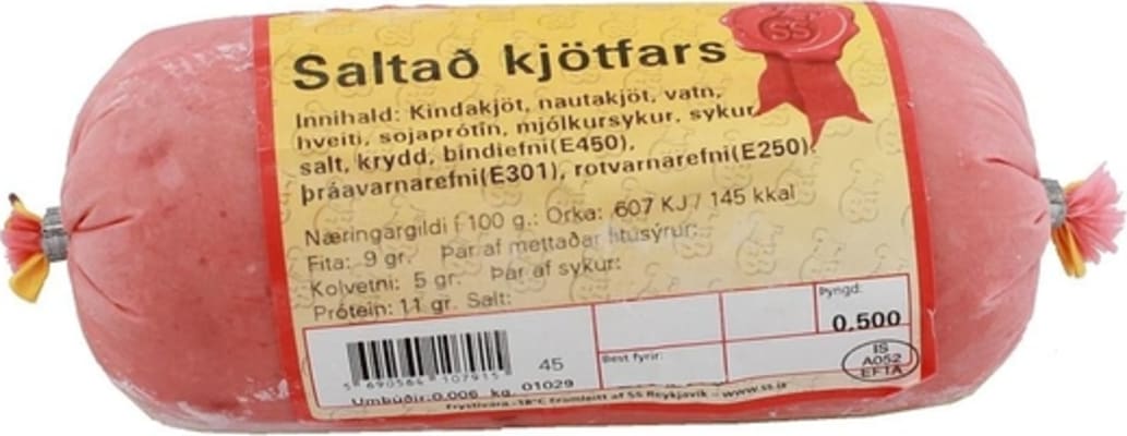Kjötfars saltað frosið