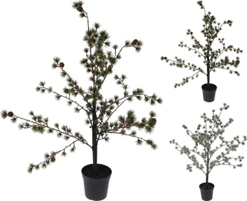 Jólatré í potti 90cm með könglum 2mism
