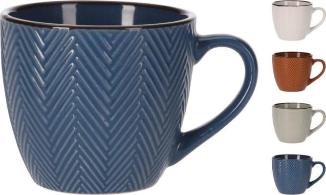 Krús 25cl upphleyptar rákir, blandaðir litir