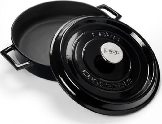 LAVA steypujárns pottapanna með loki Svört – 24 cm