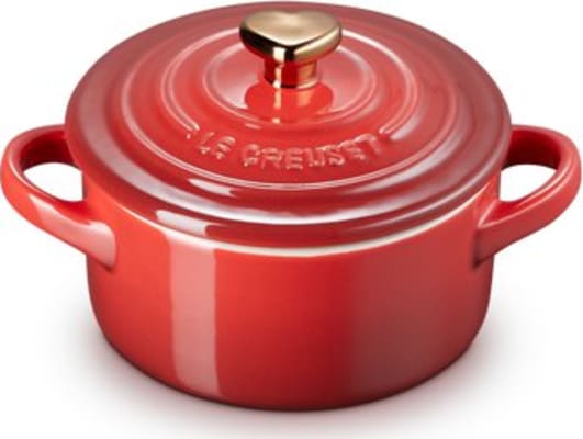 Le Creuset Mini pottur 10cm gull hnúður Cerise