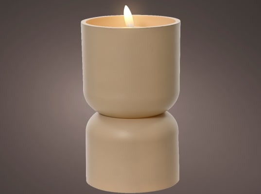 LED-Útikerti Diabolo beige 10x17cm. (12)