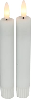 LED-Kerti Rustik 2stk.pk 15cm. Hvít(12)