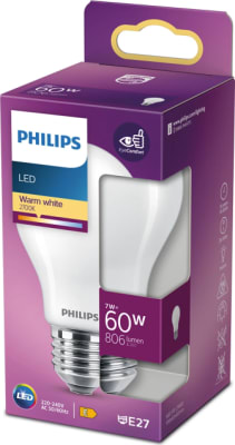 LED INCA 60W Almenn E27 2700°K mött