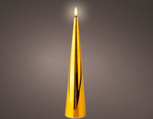 LED Keilu kerti SHINY gyllt 28cm. (18)