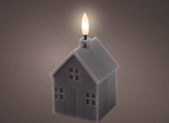 LED Kerti HOUSE grátt 6x12cm. (16)