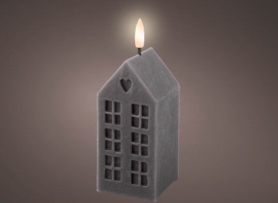 LED Kerti HOUSE grátt 6x15cm. (16)