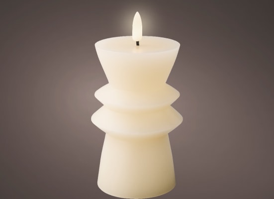 LED Kerti Wick Shape Cream 8x15cm. (14)