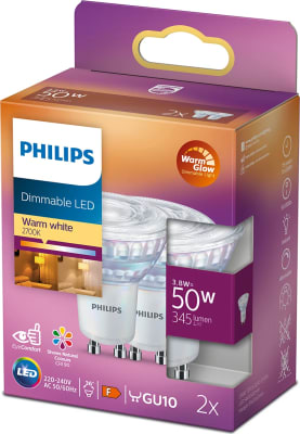 LEDG 50w Gu10 WGD 230v dimmanleg 2 pack